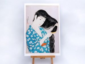 Goyo-Hashiguchi-jeune-femme-peignant-cheveux-1